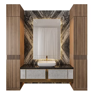Modern Luxury Wash Basin Cabinet 3d model