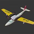 Yellow Winged White Airplane With Red Tail And SOM D-A Markings