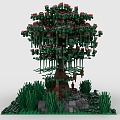 Lego Plant Tree Grass Bird Mangrove Meadow 3d model