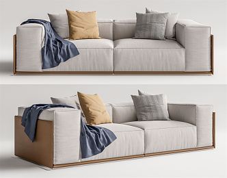 Modern double sofa 3d model