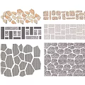Garden Path Paving With Various Stone Patterns And Brick Designs For Outdoor Use 3d model