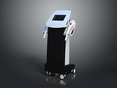 Medical Device With Modern Stand Design Display Screen Control Panel And Wheels 3d model