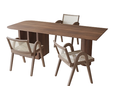 Modern Desk and Chair Combination Desk Single Chair Dining Chair model