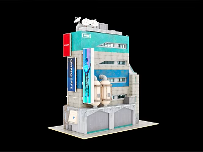 Future Architecture Modern Design With Blue Green Facade And Multi story Innovative Structure 3d model