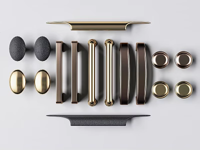 Various Metal Brass Black and Gold Handle Designs for Home Furniture Drawer and Cabinet Doors 3d model