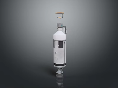 Modern White Computer Tower With Vertical Structure And Top Component Design 3d model