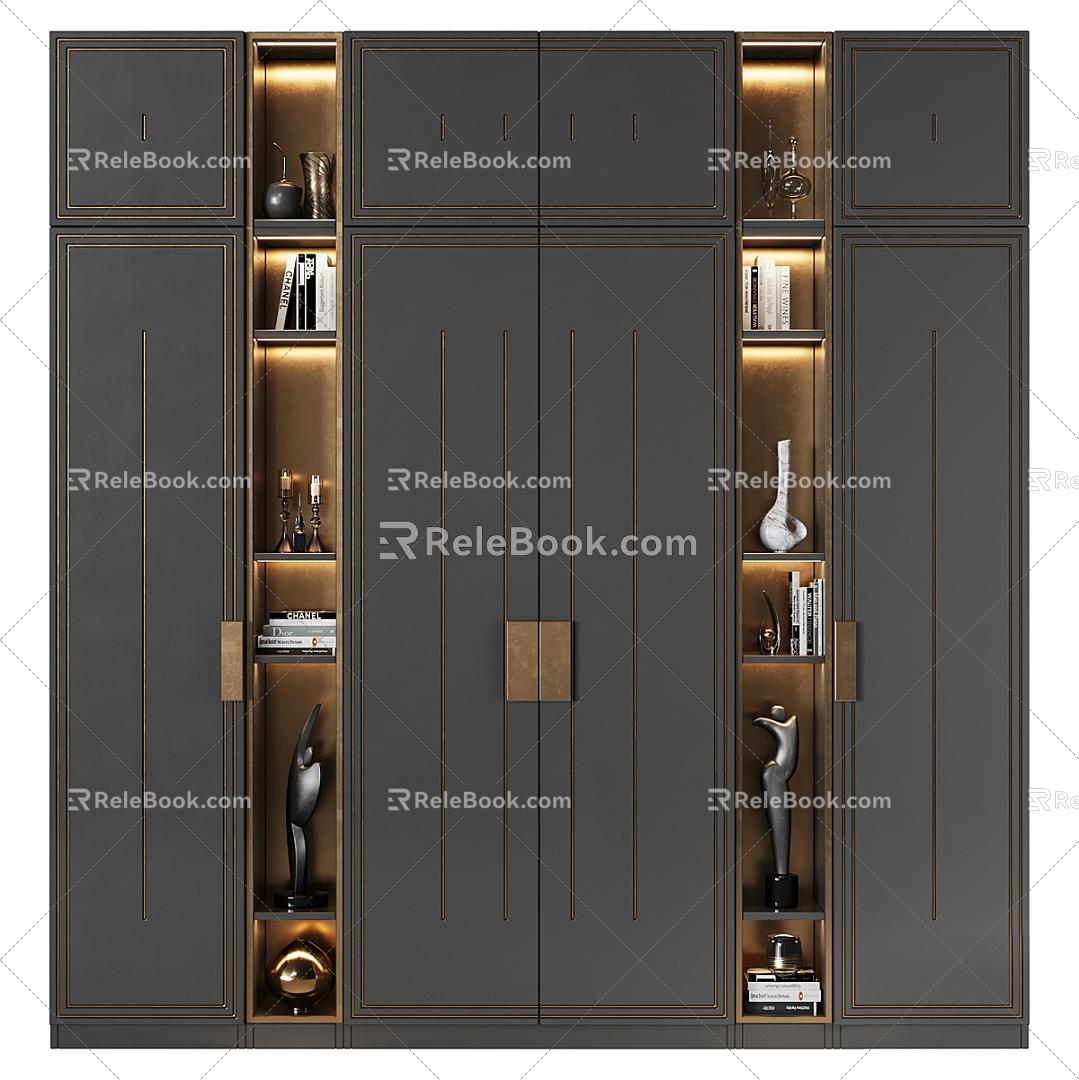 Bookcase Decorative Cabinet Display Cabinet 3d model