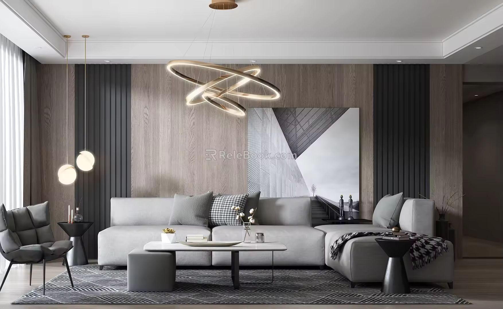 Modern Sofa Coffee Table Combination Sofa 3d model