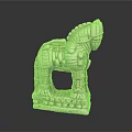 Hand Carved Artistic Horse Sculpture With Textured Surface And Decorative Base