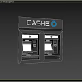 CASHE Brand Double ATM Machines Public Facility Mounted on Building Wall with Blue Screens