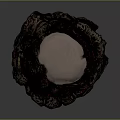 Volcanic Inspired Structure With Glowing Lava Flow And Silver Dome Top