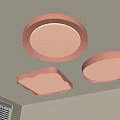 Modern Ceiling Lights Three Round And Square Shaped With Warm Frame Emit Soft White Light 3d model