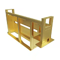 Golden Metal Frame Structure With Rectangular Design And Support Bars 3d model