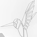 Stylish Geometric Hummingbird Wall Art With Gold White Modern Decorative Design
