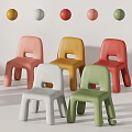 Green Plastic Kids Table and Chairs Set with Simple Design for Indoor Use