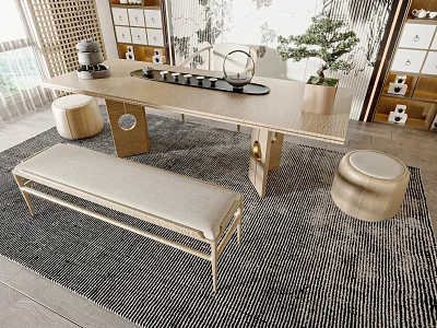 New Chinese Tea Table and Chair Tea Table 3d model