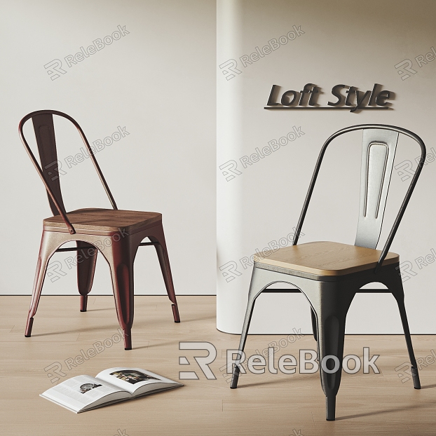 Industrial wind dining chair combination dining chair wrought iron chair industrial wind model