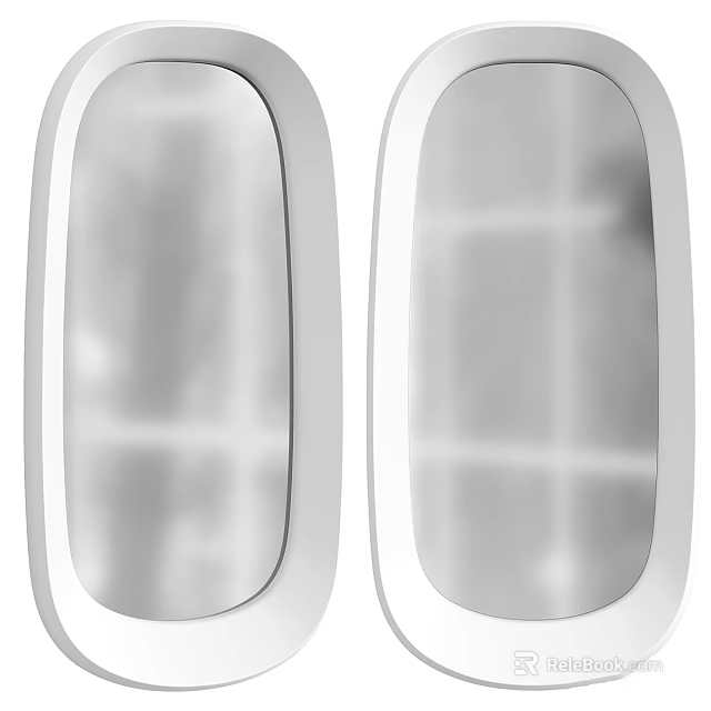 Two Modern Mirrors With White Frames Rectangular Shape And Elegant Design For Home Decor 3d model 