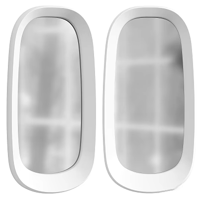 Two Modern Mirrors With White Frames Rectangular Shape And Elegant Design For Home Decor 3d model