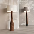 Modern Wooden Floor Lamps With White Lampshade And Light Shadow Indoor Design