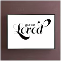 Black Framed White Background Wall Art With Handwritten You Are Loved Text