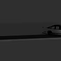 White Car With Black Roof And Blue Stripes On Gray Background