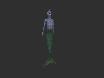 Mythical Aquatic Animal With Green Tail And Human Like Upper Body 3d model