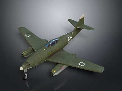 Green Scale Airplane Model With Twin Engines Open Cockpit And White Cross Markings 3d model