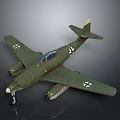 Green Scale Airplane Model With Twin Engines Open Cockpit And White Cross Markings