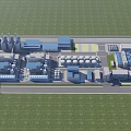 Industrial Factory with Multiple Buildings Storage Tanks and Modern Facilities in Green Surroundings