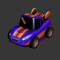 Colorful Stylish Toy Car With Purple Red Stripes Red Seats And Black Wheels