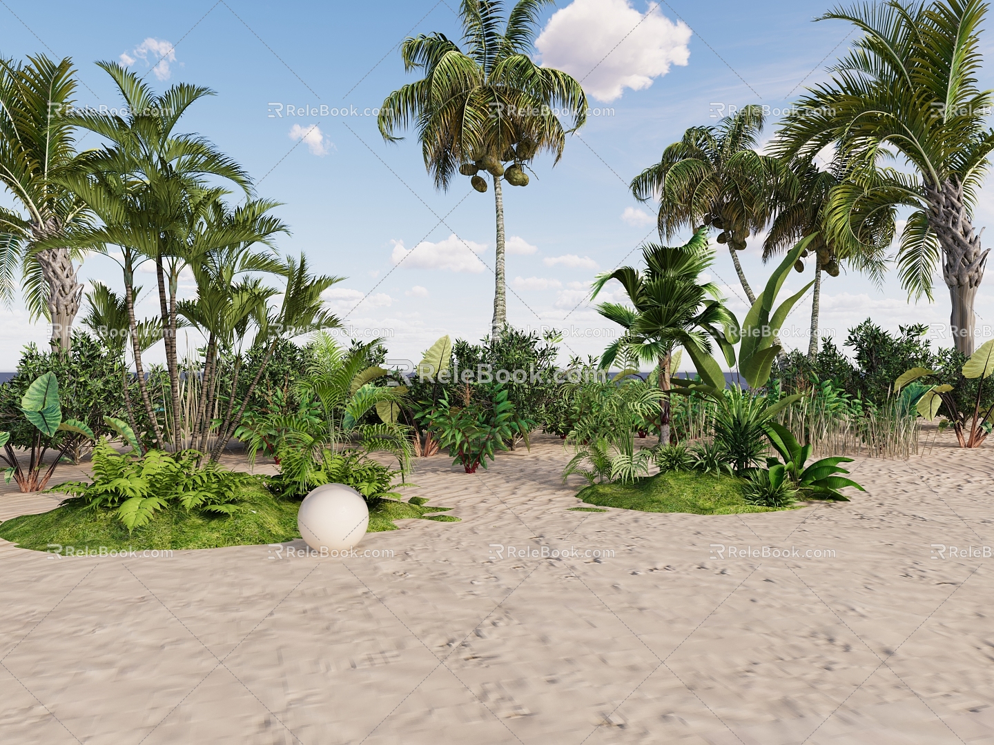 Beach Green Planting 3d model