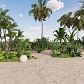 Beach Green Planting 3d model