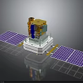 Satellite Equipment Model Displaying Solar Panels and Main Structural Elements 3d model