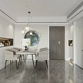 Modern Open Concept Living And Dining Room With TV Wall Sofa Chandelier And Decorative Art