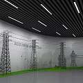 Modern Exhibition Wall For Development History With Visual And Text Content 3d model