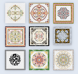 European-style tile mosaic 3d model