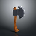 Axe Weapon 3D Model Design With Wooden Handle And Metal Head