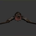 Mythical Winged Creature Character With Menacing Sharp Teeth And Rough Skin 3d model