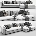Modern Sectional Sofa With Plush Cushions And Decorative Throw Pillows 3d model