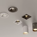 Modern Downlights and Spotlights with Round Square White Black Ceiling Mounted Designs 3d model