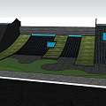 Landscape Garden Design Featuring Green Lawn Steps Water Features Paved Areas and Roof Structures
