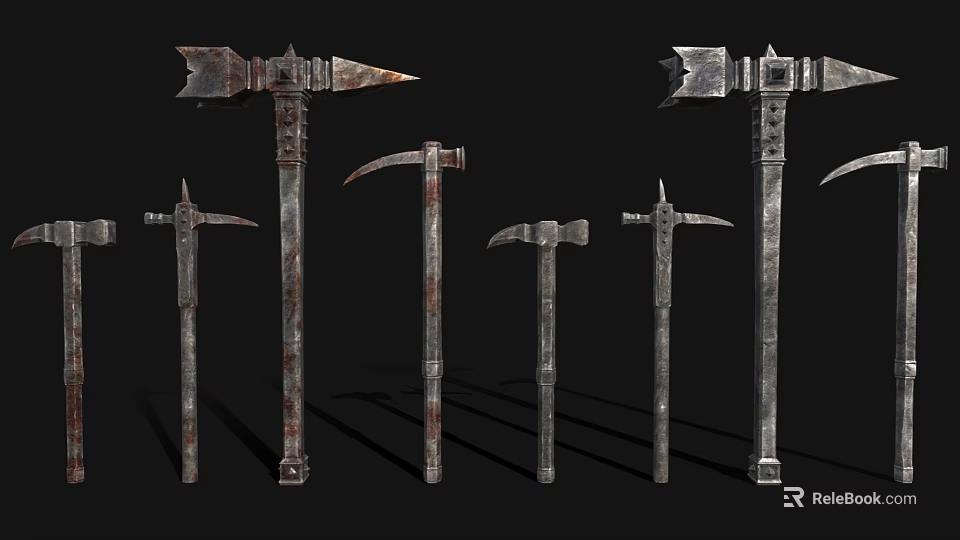 Metal Hardware Tools in Various Types Sizes and Shapes for Construction and Mining Work 3d model