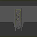 Sci-Fi Control Room With Black Cloaked Figure Dark Interior Large Windows and Industrial Ceiling Pipes
