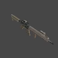 Tactical Military Rifle With Camouflage Design Long Barrel And Ventilated Handguard