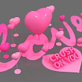 Romantic Photo Spot with Pink Heart Decorations 3D Letters and I Love You