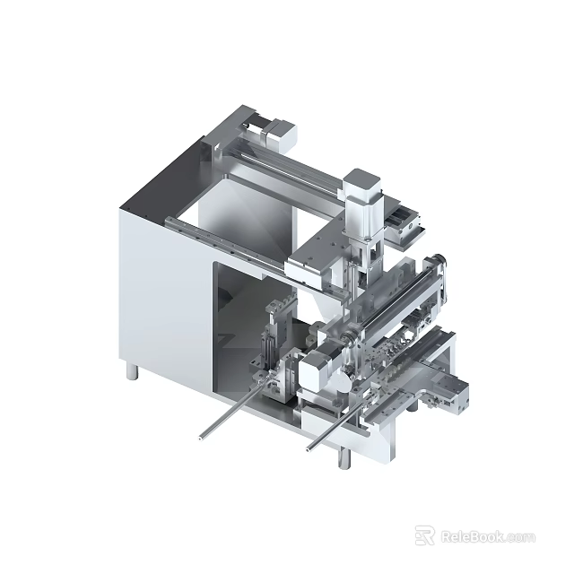 Advanced Industrial Equipment With Precision Automated Mechanical Components And Metal Frame 3d model 