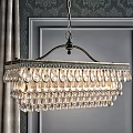 Elegant Classic Crystal Chandelier With Ornate Metal Frame And Hanging Pendants