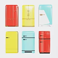 Colorful Retro Refrigerators with Various Colors Sizes and Classic Designs