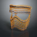 Elegant Beaded Jewelry Mask with Gold Black White Beads Decoration